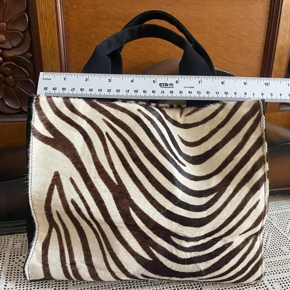 Cache Black and White Zebra Print Tote - Picture 5 of 7